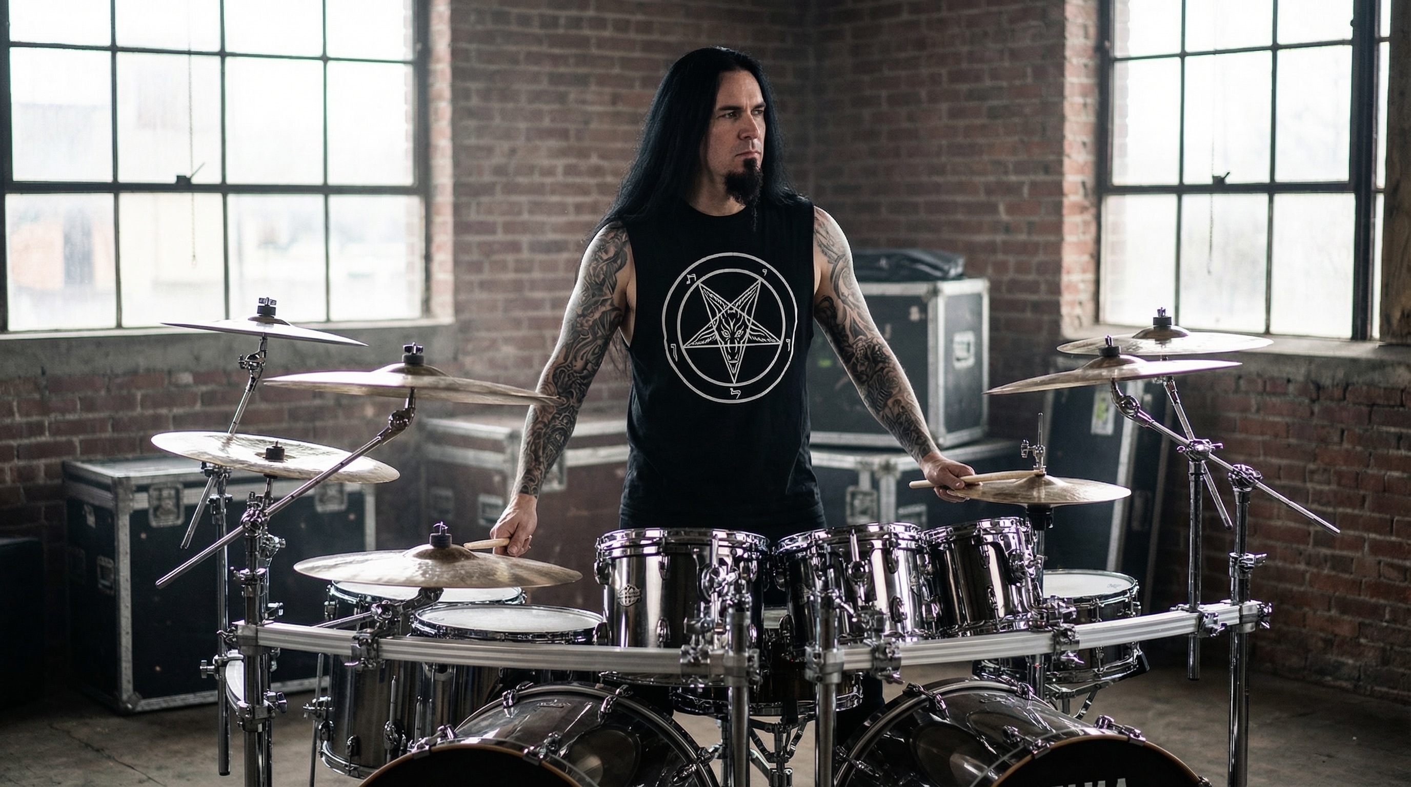 Varg playing drums