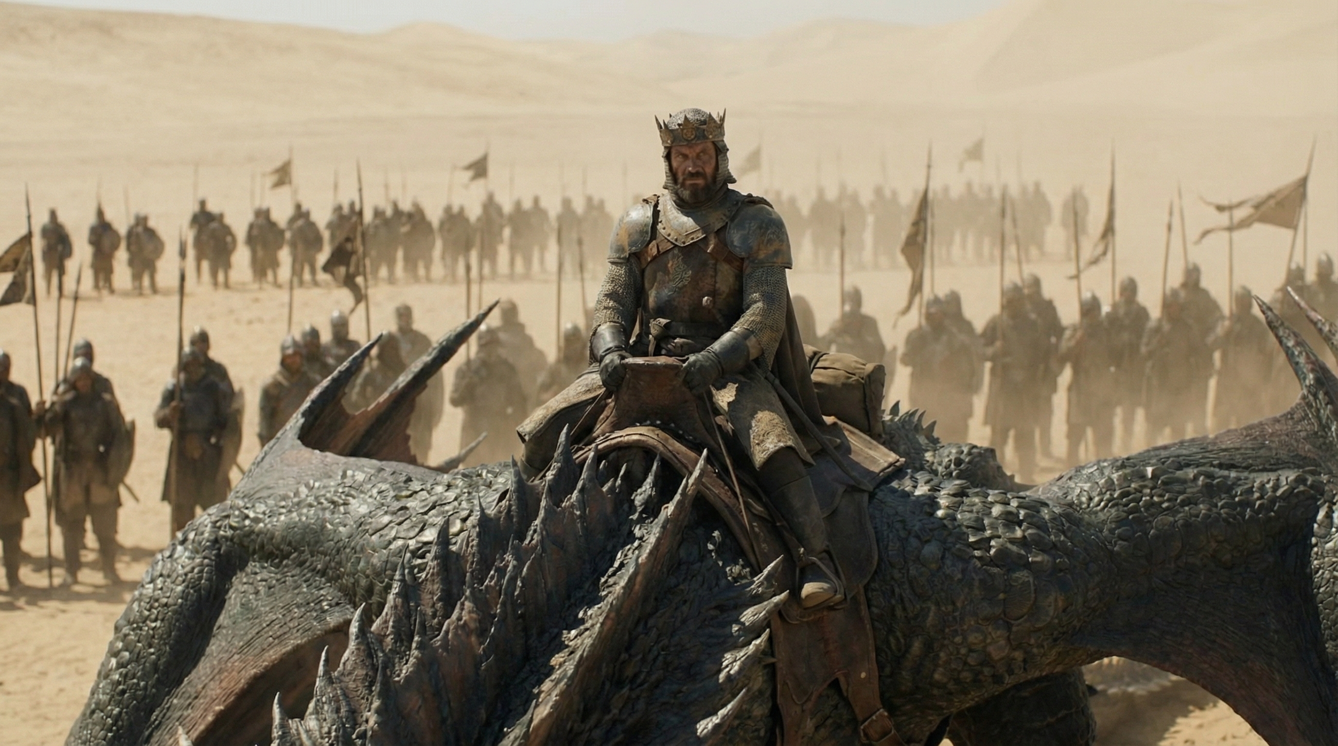 King Malakor astride Baelgor before his army