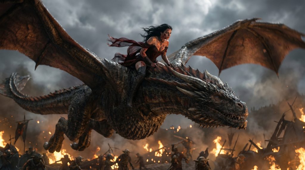 Vyrathax burning the horde's siege engines