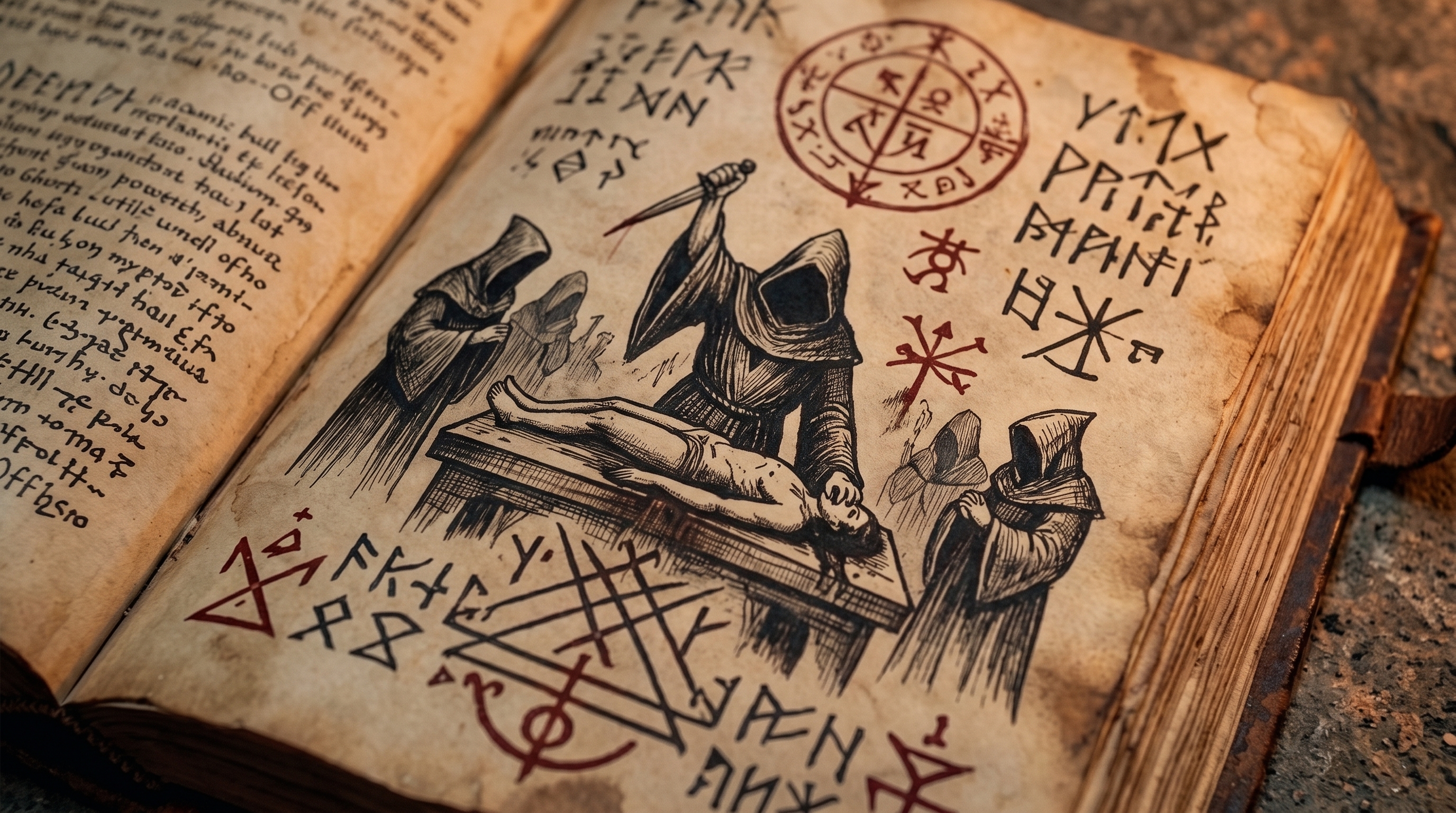 The ancient grimoire depicting the ritual of the Second Daughter