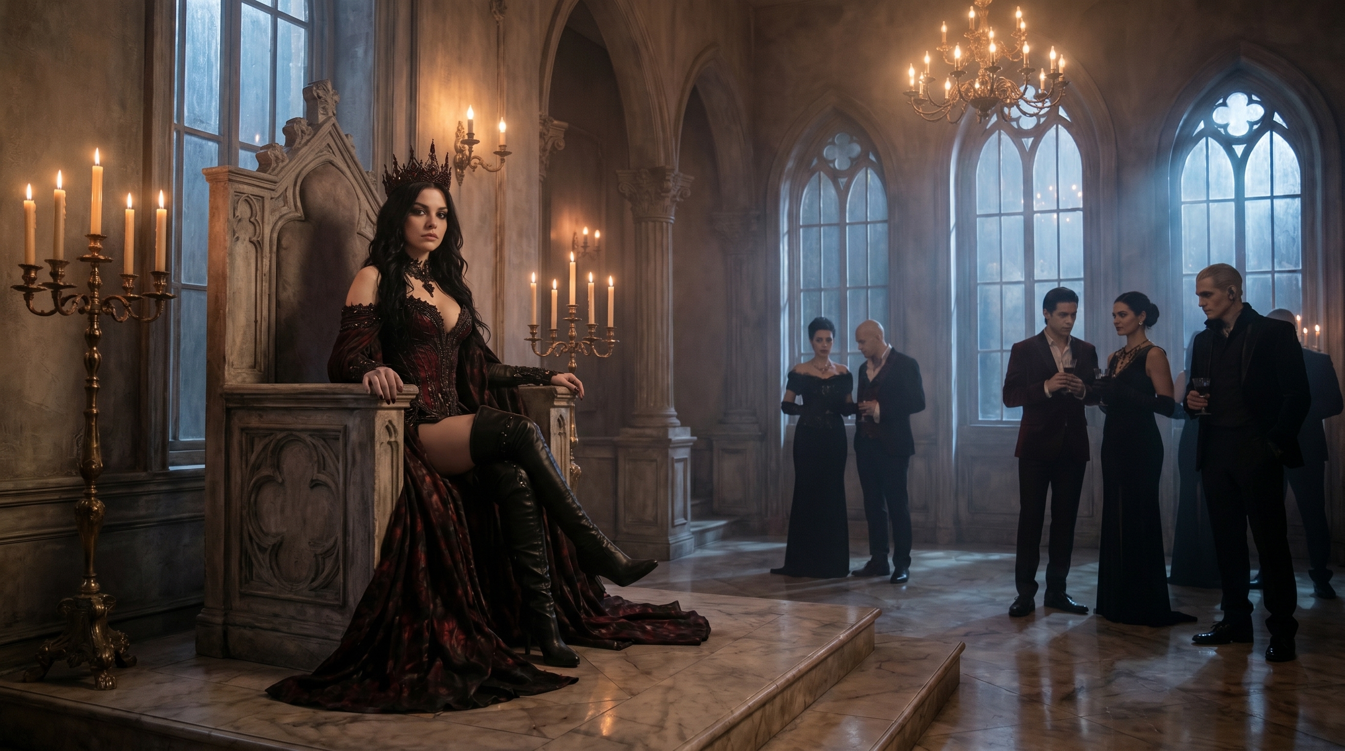 Sofia enthroned as the court gathers around her