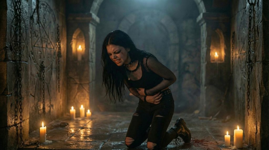 Sofia in the crypt, overwhelmed